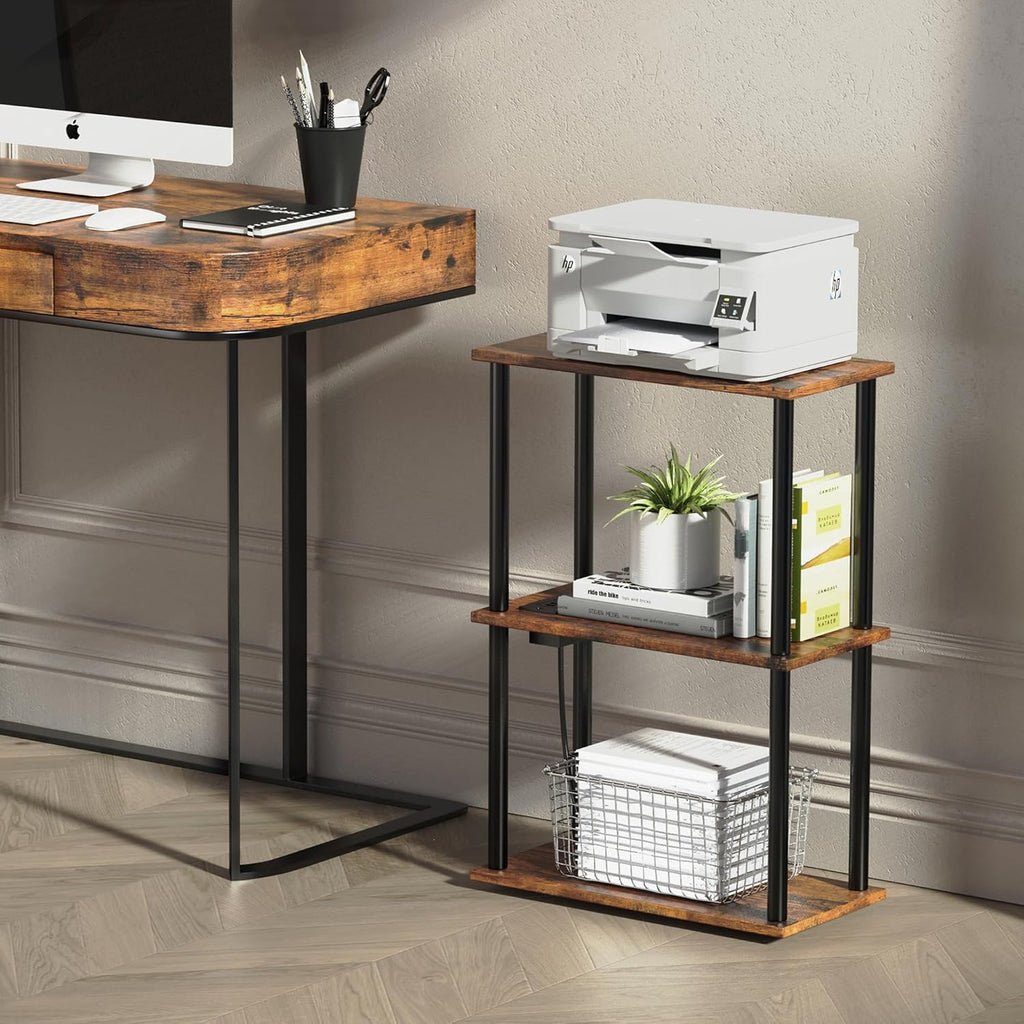 3-Tier Narrow Side Table with Charging Station O695588