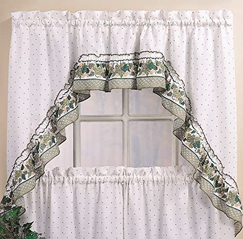 Cottage Ivy Country Curtain Tier And Swag Set, Multi, 56-Inch X 36-Inch P529