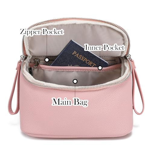 White Brown Vegan Leather Fanny Pack Crossbody Bag E3352