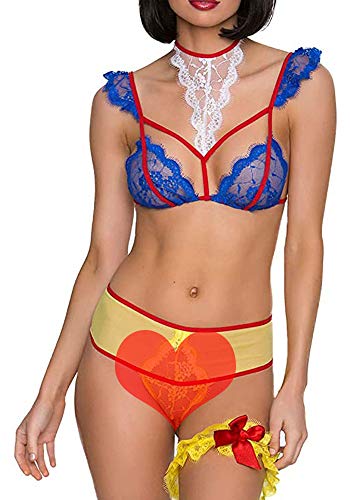 Lace Halter Babydoll Bra and Panty Set Y930313