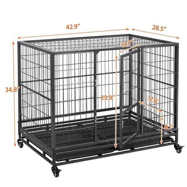 Dog Crate with Wheels and Litter Pans Q628