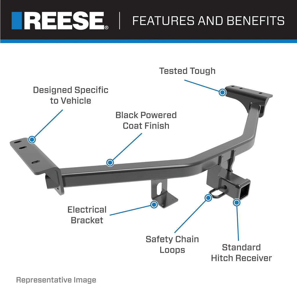Black Class III Custom-Fit Hitch with 2" Square Receiver Opening A774