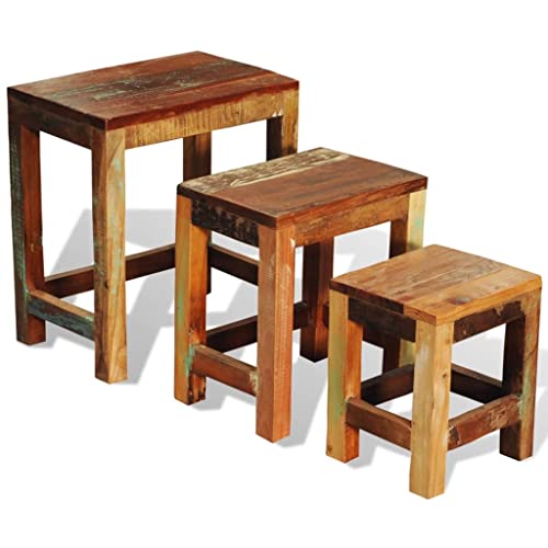 Nesting Table Set of 3 Wood R9658