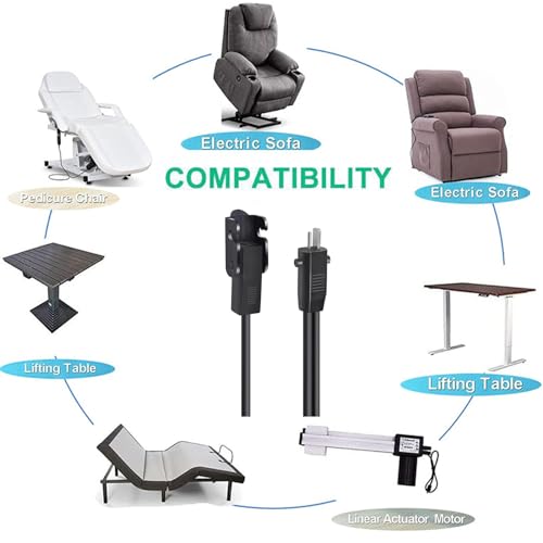 2-Pin Power Adapter with Extension Cord for Recliner Chair E318