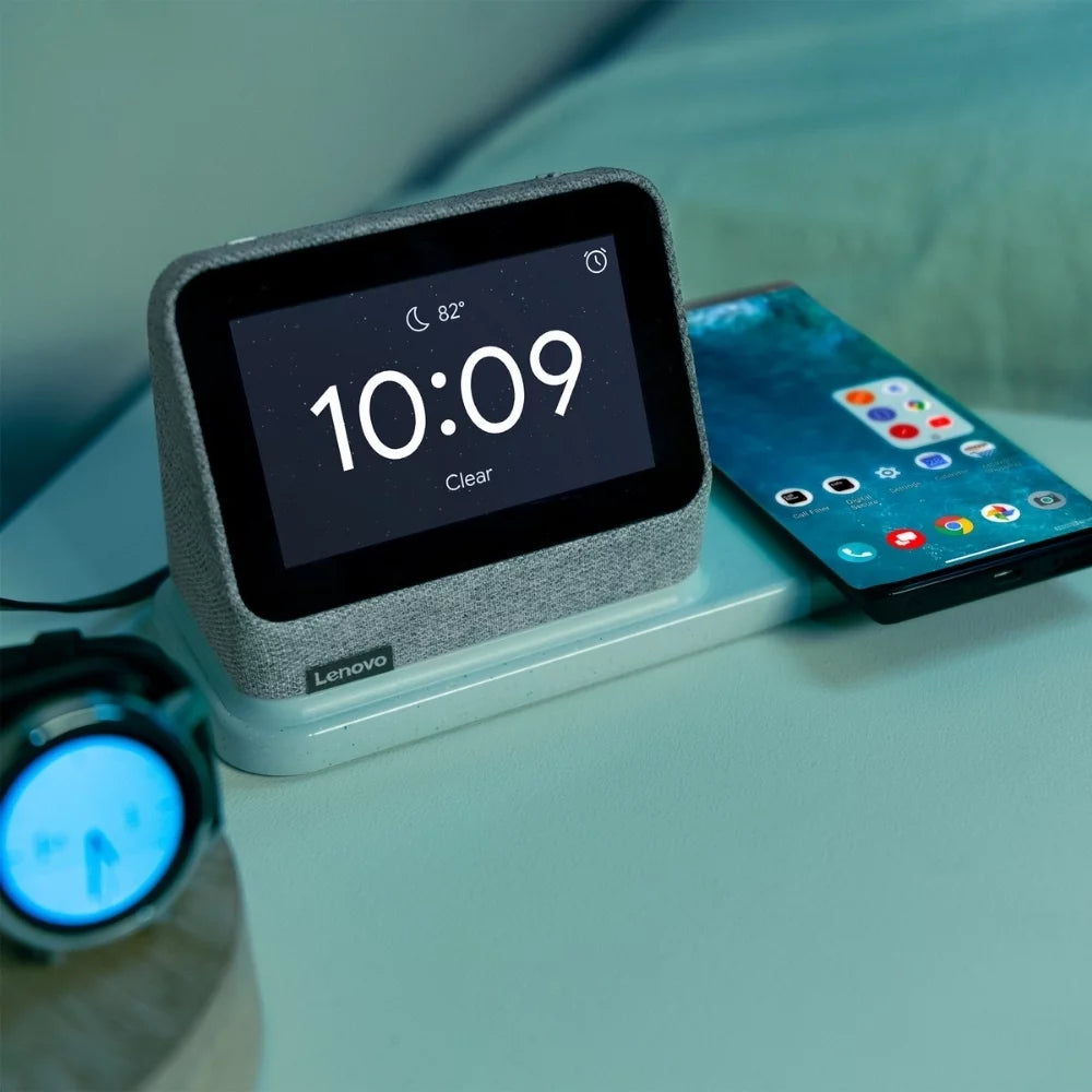 Heather Grey Smart Clock with Wireless Charging Dock I174879