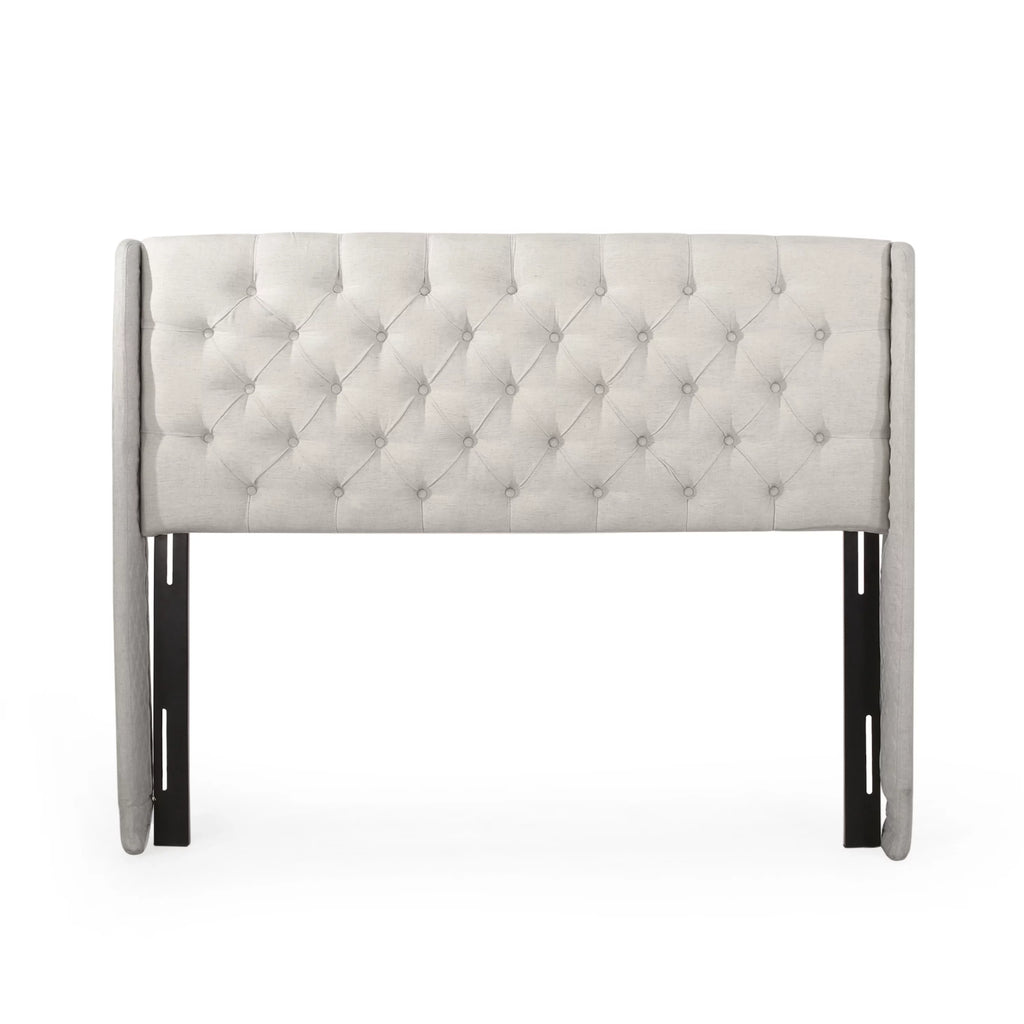 Beige Fabric Wingback Headboard L951108