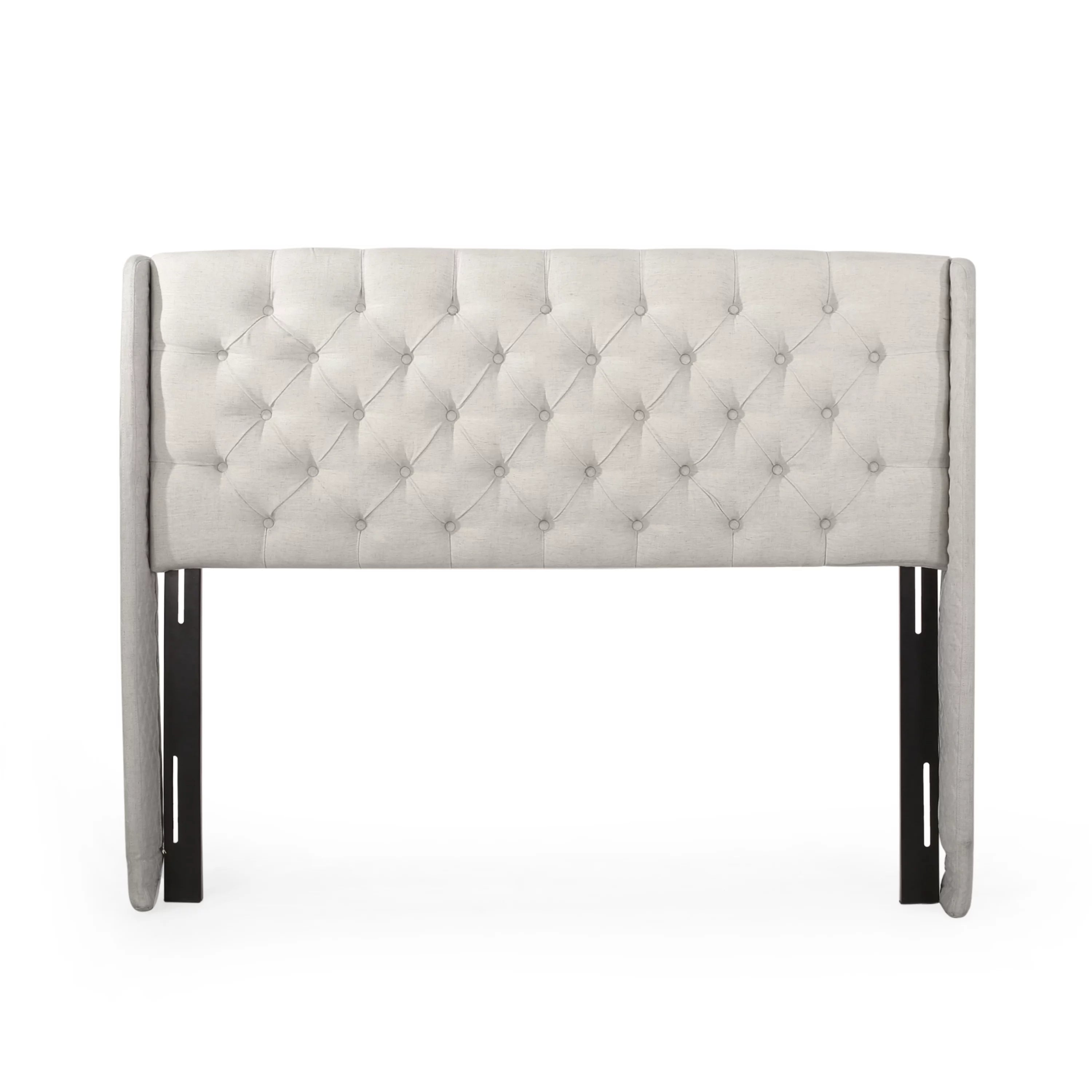 Beige Fabric Wingback Headboard L951108