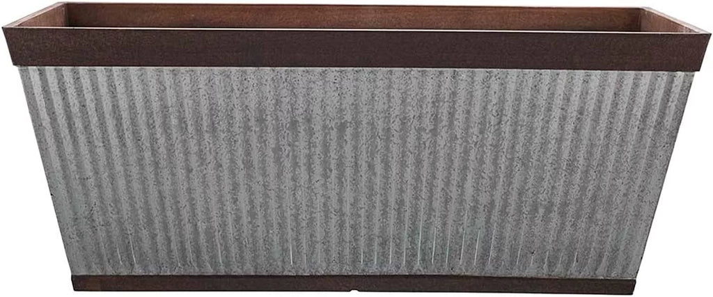 24 Inch Outdoor Deck Rail Textured Resin Planter B55186