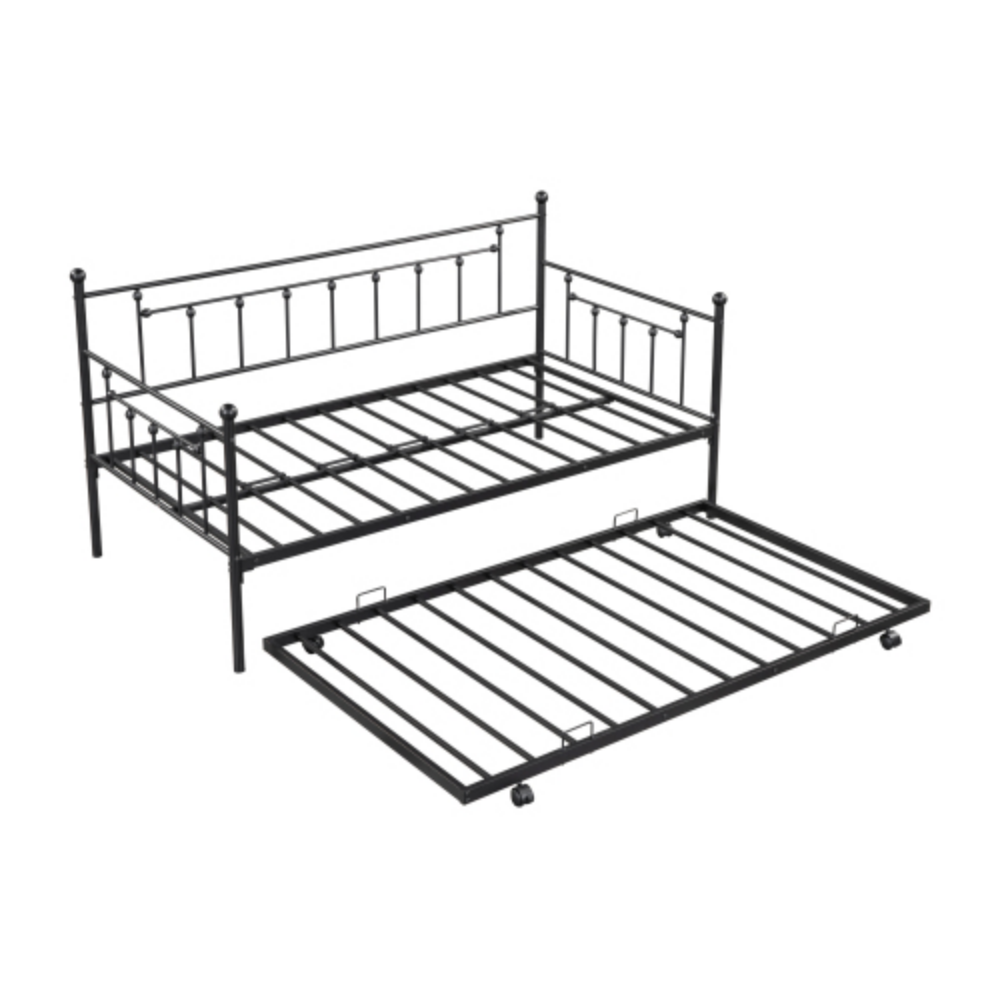 Black Metal Daybed with Trundle D110392