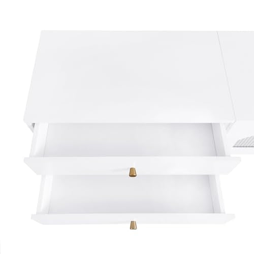 Black TV Stand with Open Storage Shelf and Drawers X5043