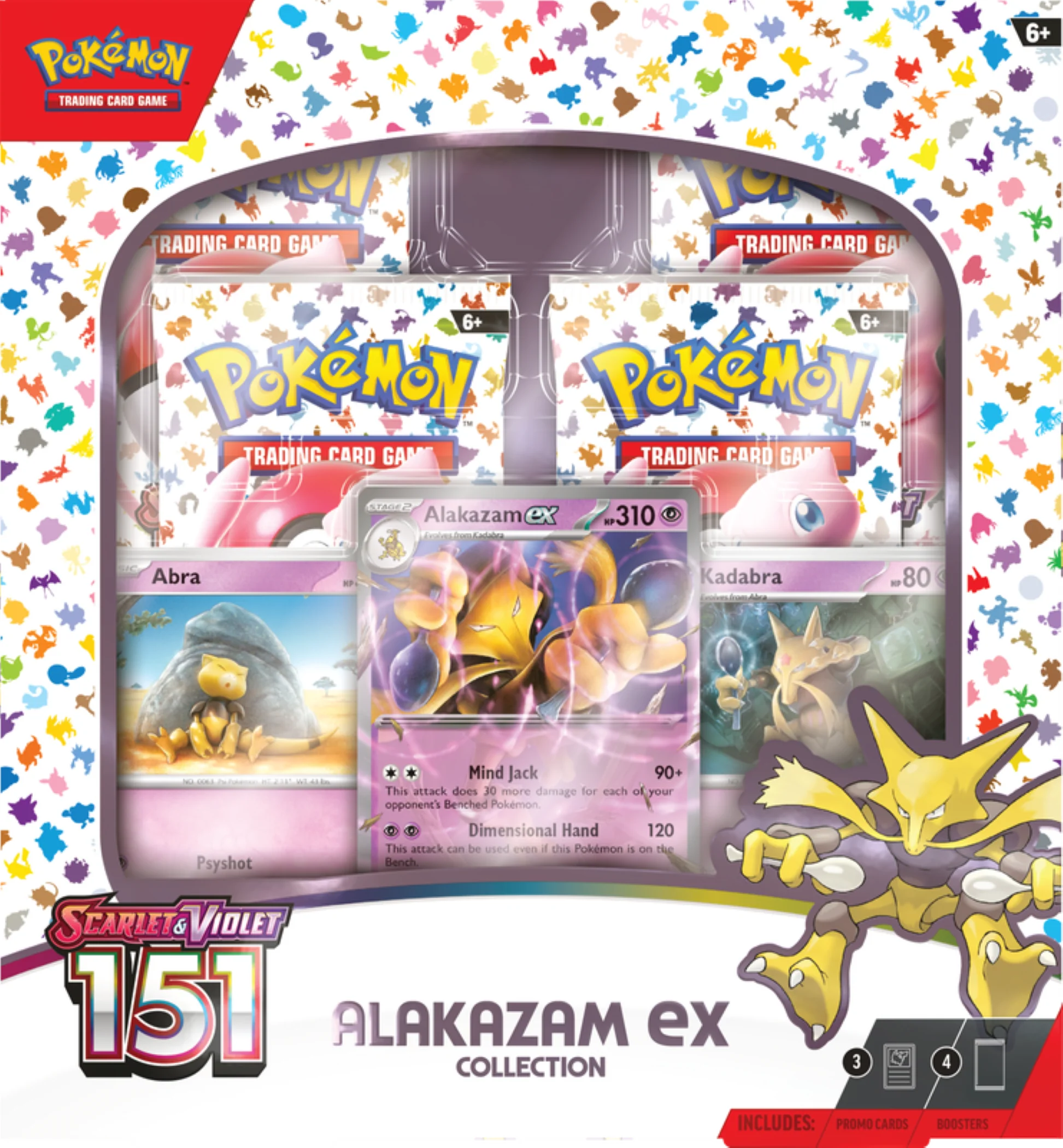 Pokemon Trading Card Games Scarlet & Violet 151 Collection Alakazam Ex - 4 Booster Packs B2629