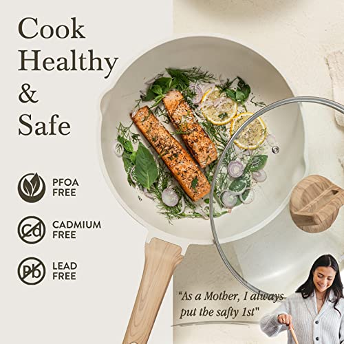 12Inch Nonstick Deep Frying Pan with Lid, 5.5 Qt Jumbo Cooker Saute Pan M40419