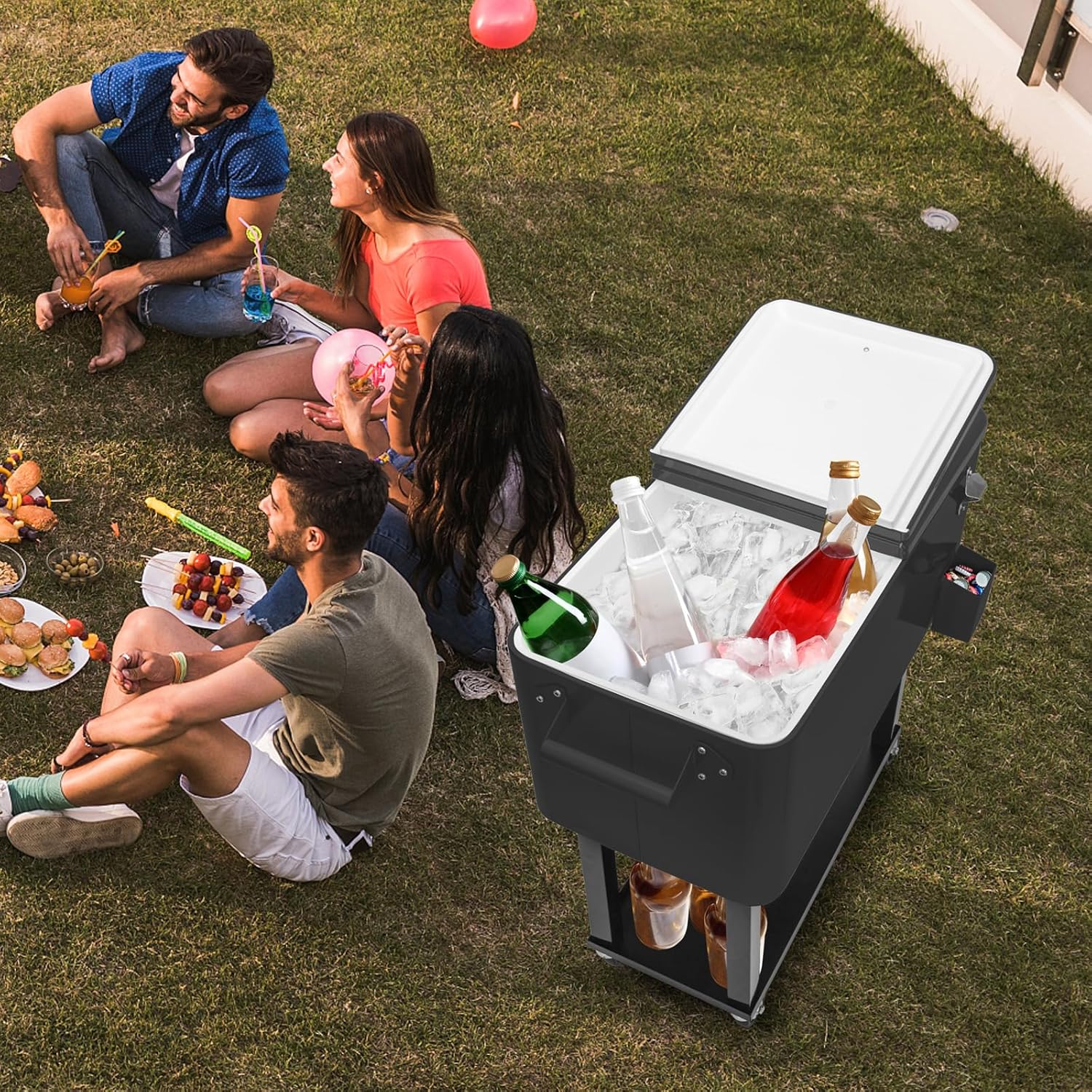 80 Quart Rolling Ice Chest with Shelf V886774