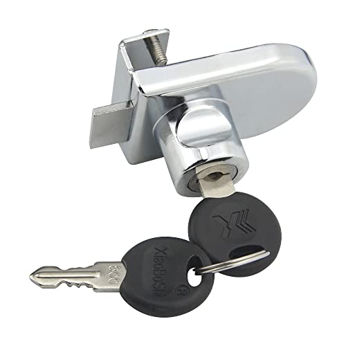 4Pack Zinc Alloy Double Glass Door Display Lock Cabinet Lock with 2 Alike Keys for 4.5-8mm Glass Door Q472