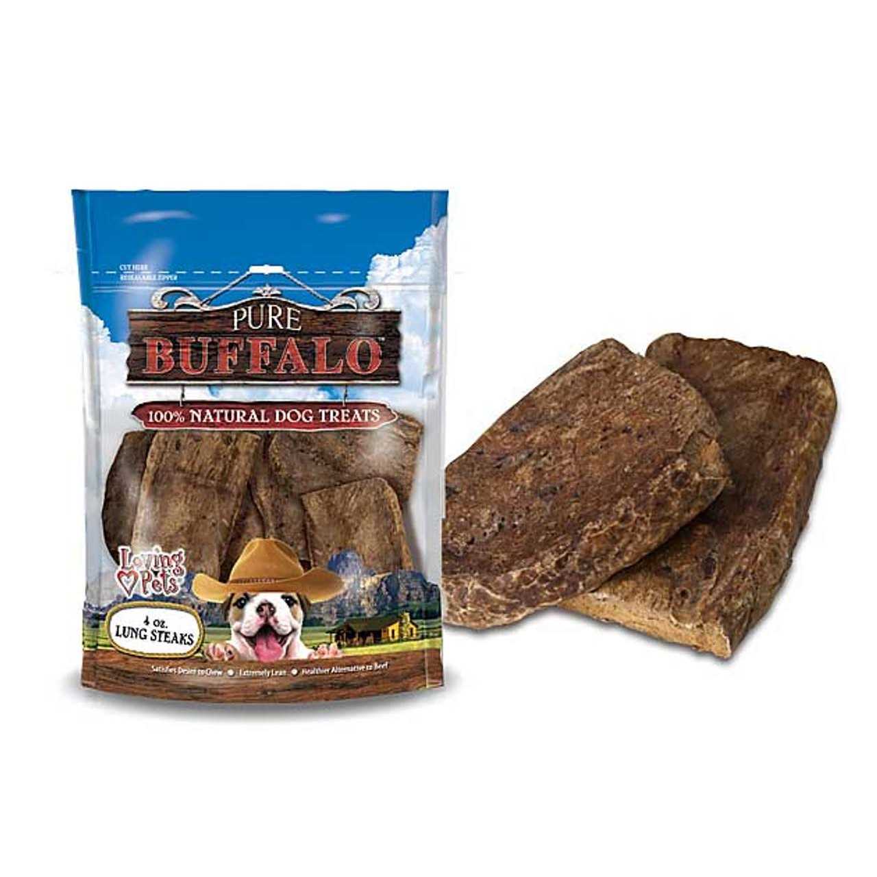 Pure Buffalo Lung Steaks Dog Treat Z741