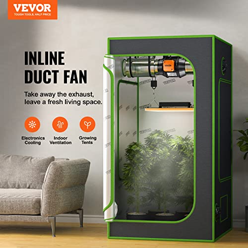 Inline Duct Fan with Temperature Humidity Controller, Quiet EC-Motor Ventilation Exhaust Fan F96333