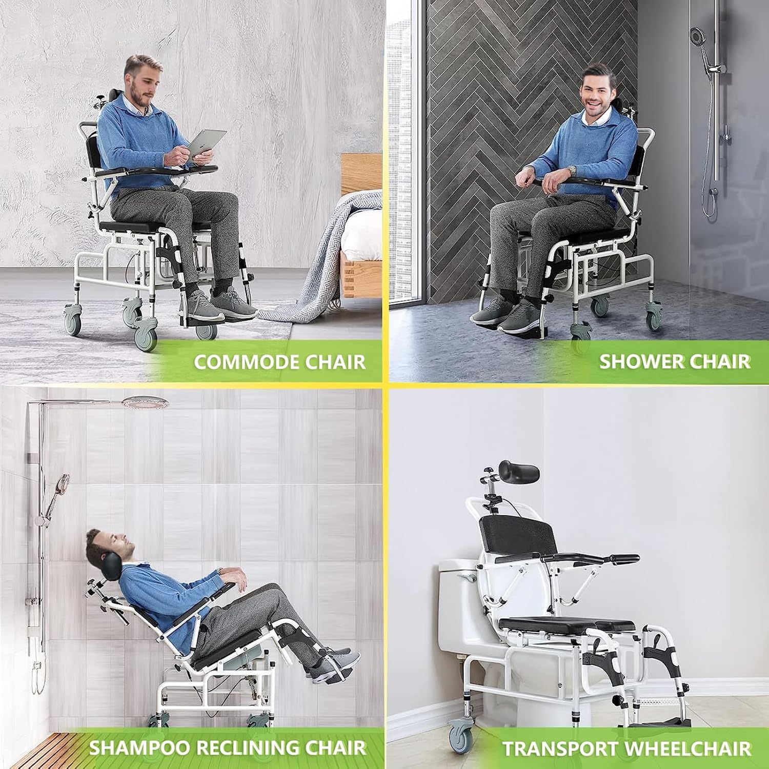 Reclining Shower Chair with Soft Seat Cushion J2478