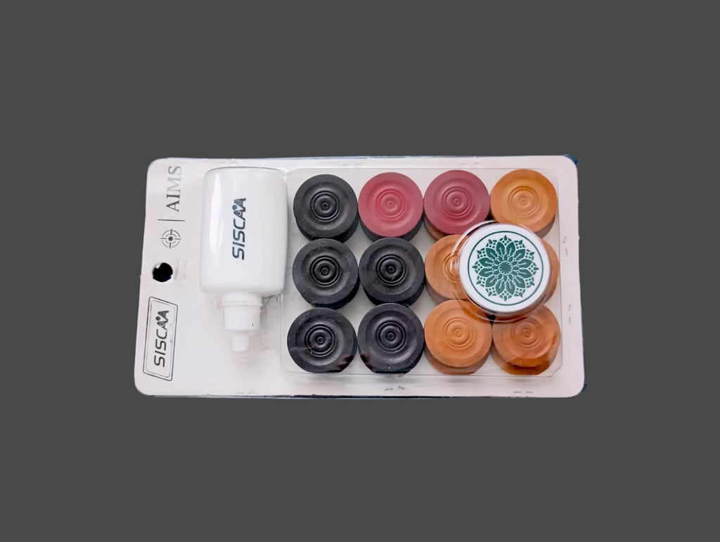 Full Size Carrom Board with Striker and Coins W9568