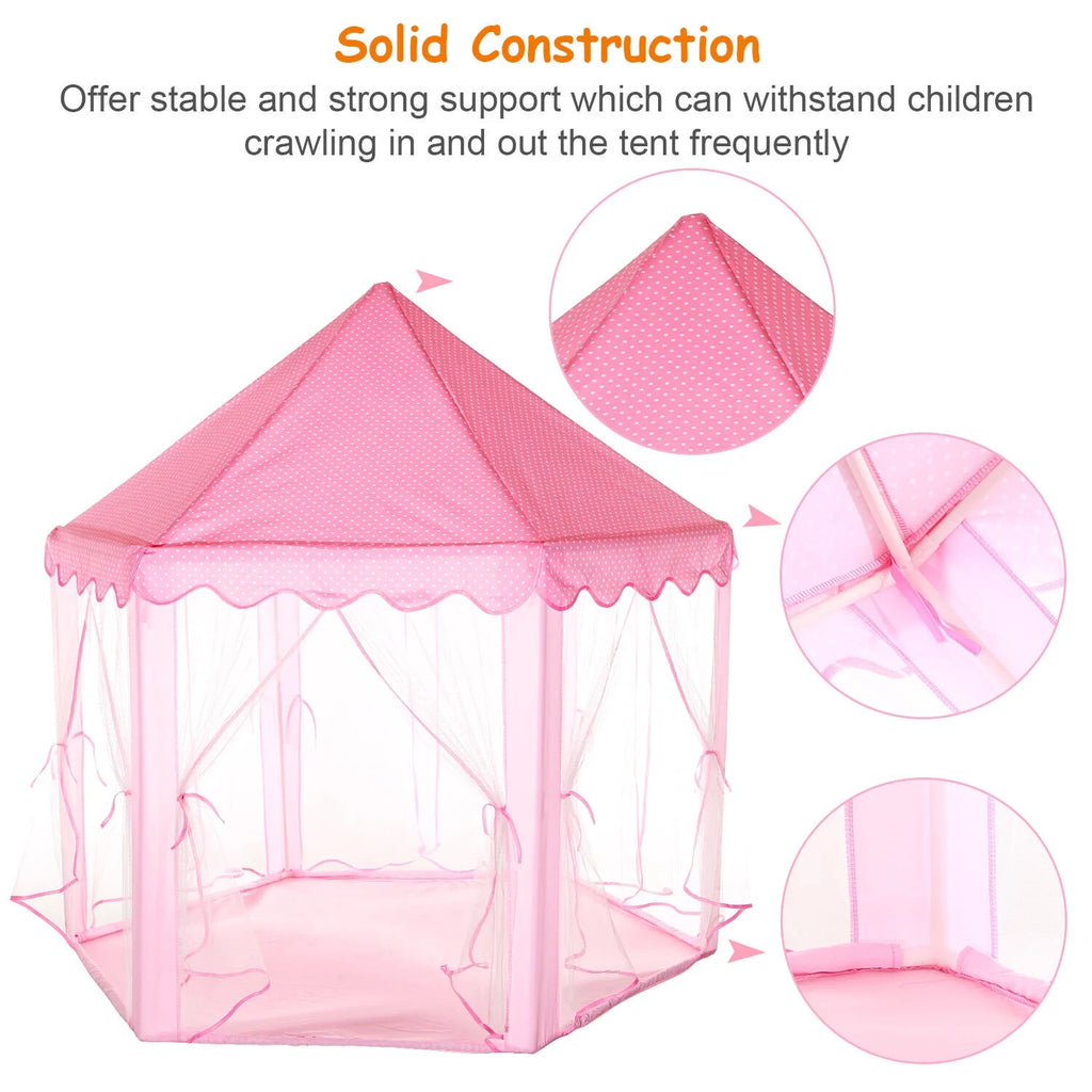 Pink Princess Castle Play Tent Playhouse Y32042