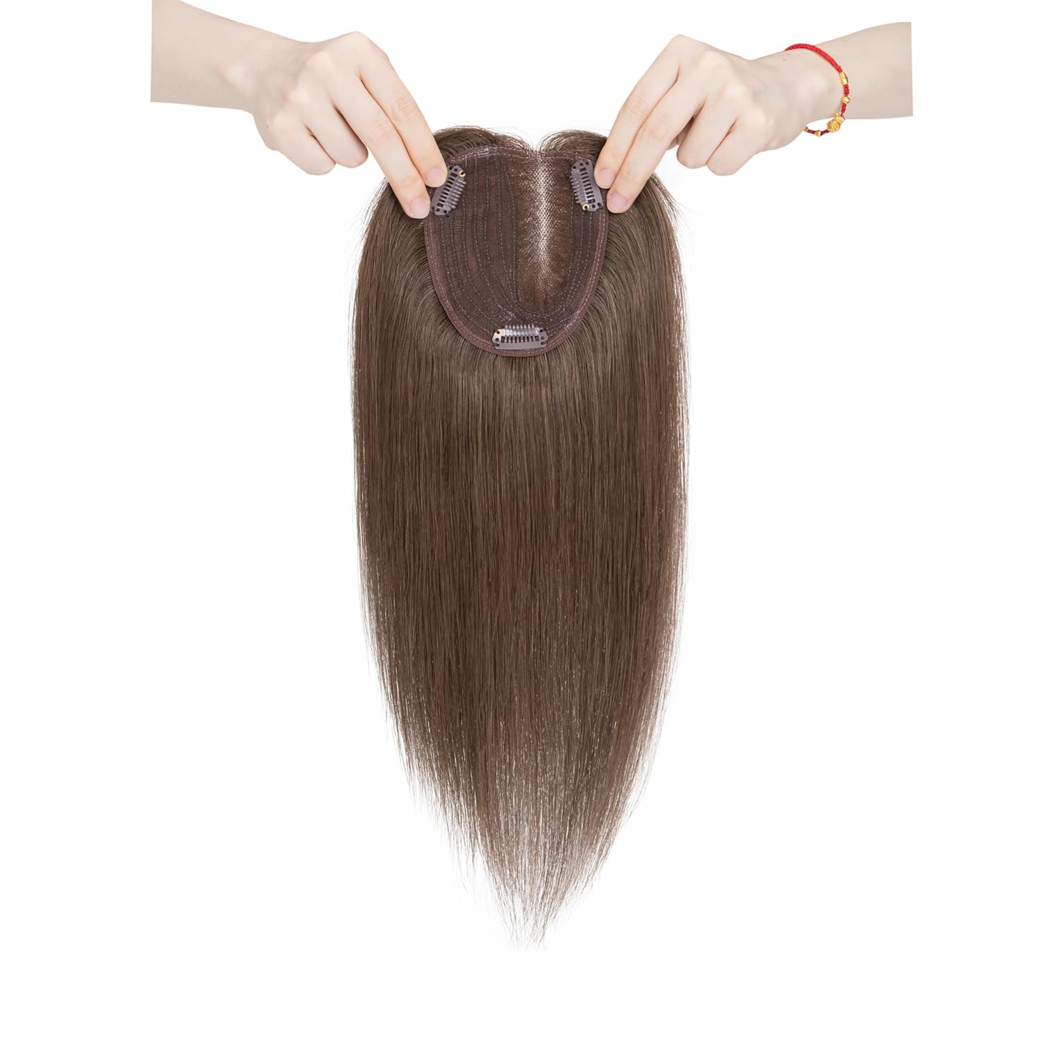 100% Human Hair Topper Silk Base C33215