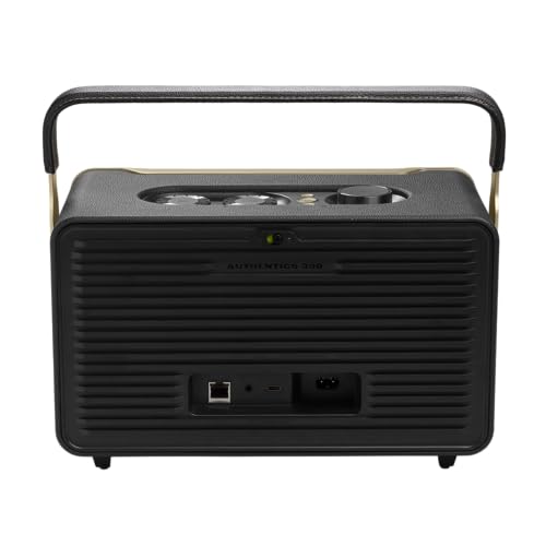Retro Style Smart Home Speaker with Wi-Fi, Bluetooth and Voice Assistants (Black/Gold) V49666