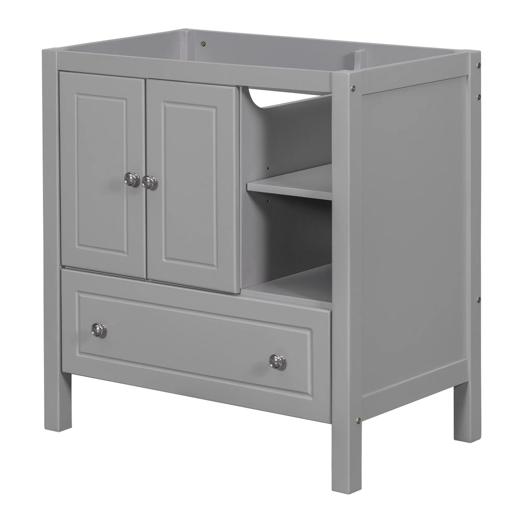 Grey Solid Wood Bathroom Vanity Base D62056