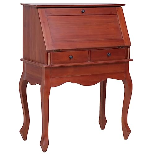 Brown Solid Wood Secretary Desk with Flip Top C3043