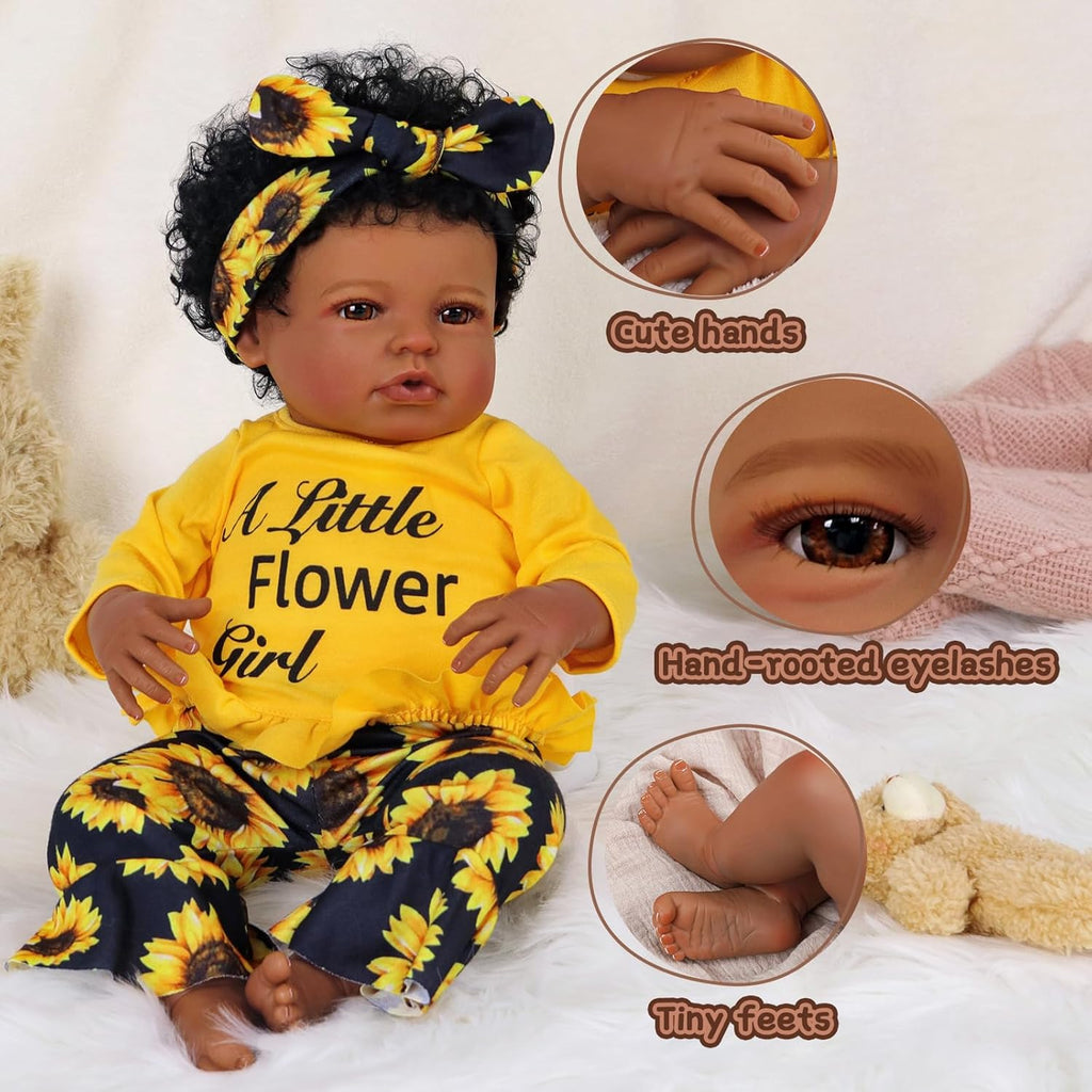 20 Inch Black Soft Vinyl Reborn Baby Doll N56113