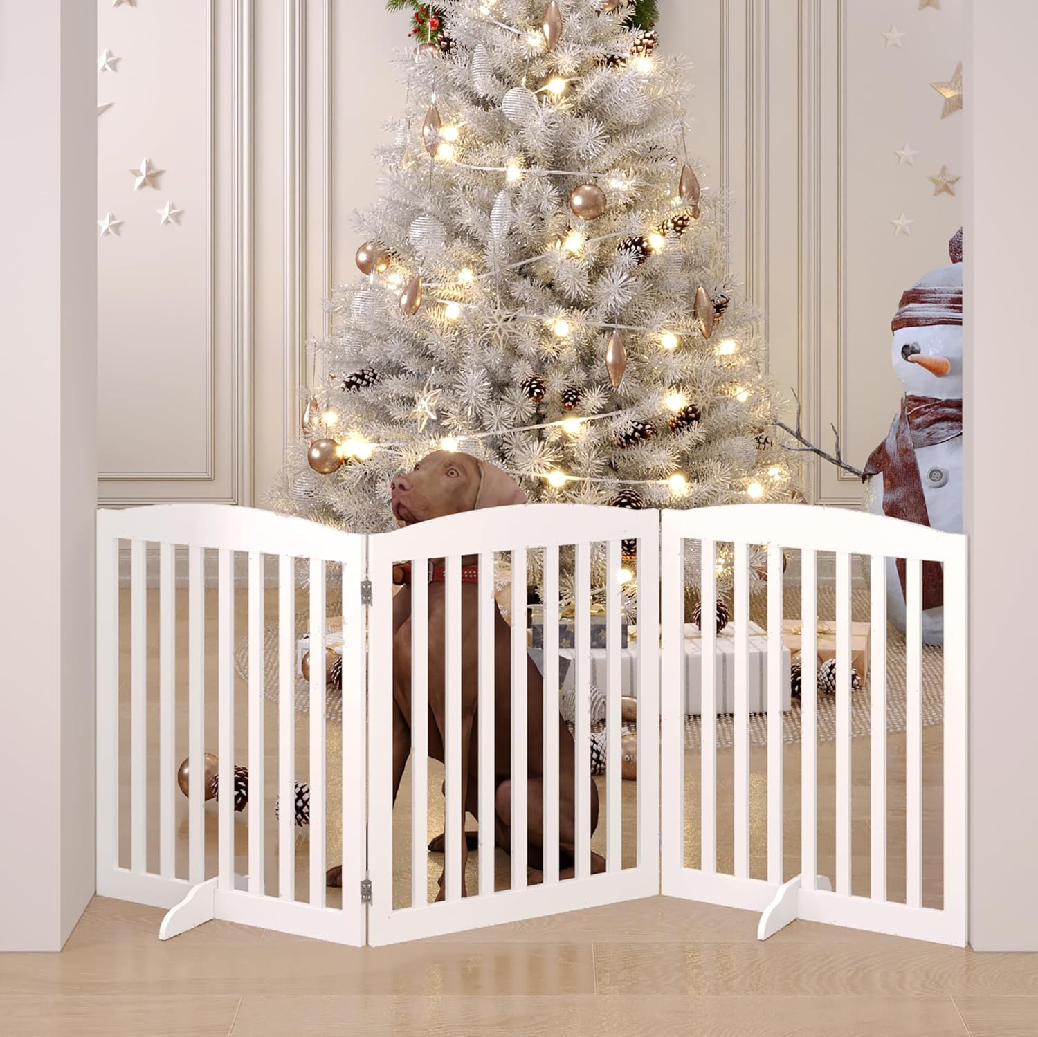 White 72" Tall 30" Wooden Pet Gate P211