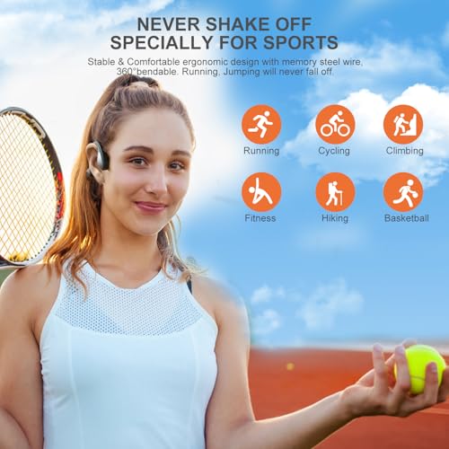 Bone Conduction Headphones with HD Mic, 12hrs Playtime, IPX6 Waterproof I905