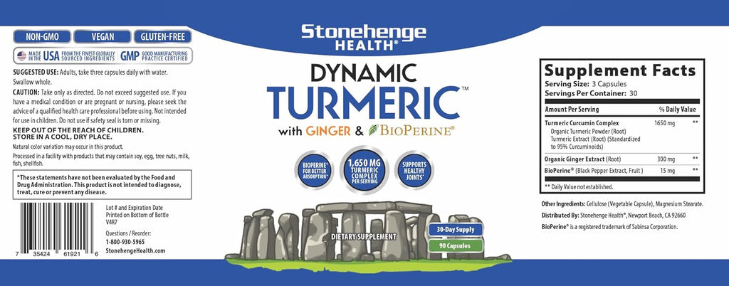 1,650 mg Turmeric Curcumin with Ginger, 90 Vegetarian Capsules N21157