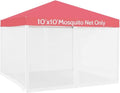 Black 4-Panel Mosquito Net for Gazebo Canopy 10' x 10' with Double Door O36275