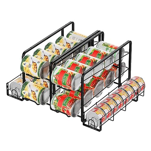 2 Pack Black Stackable Can Storage Dispenser A9274