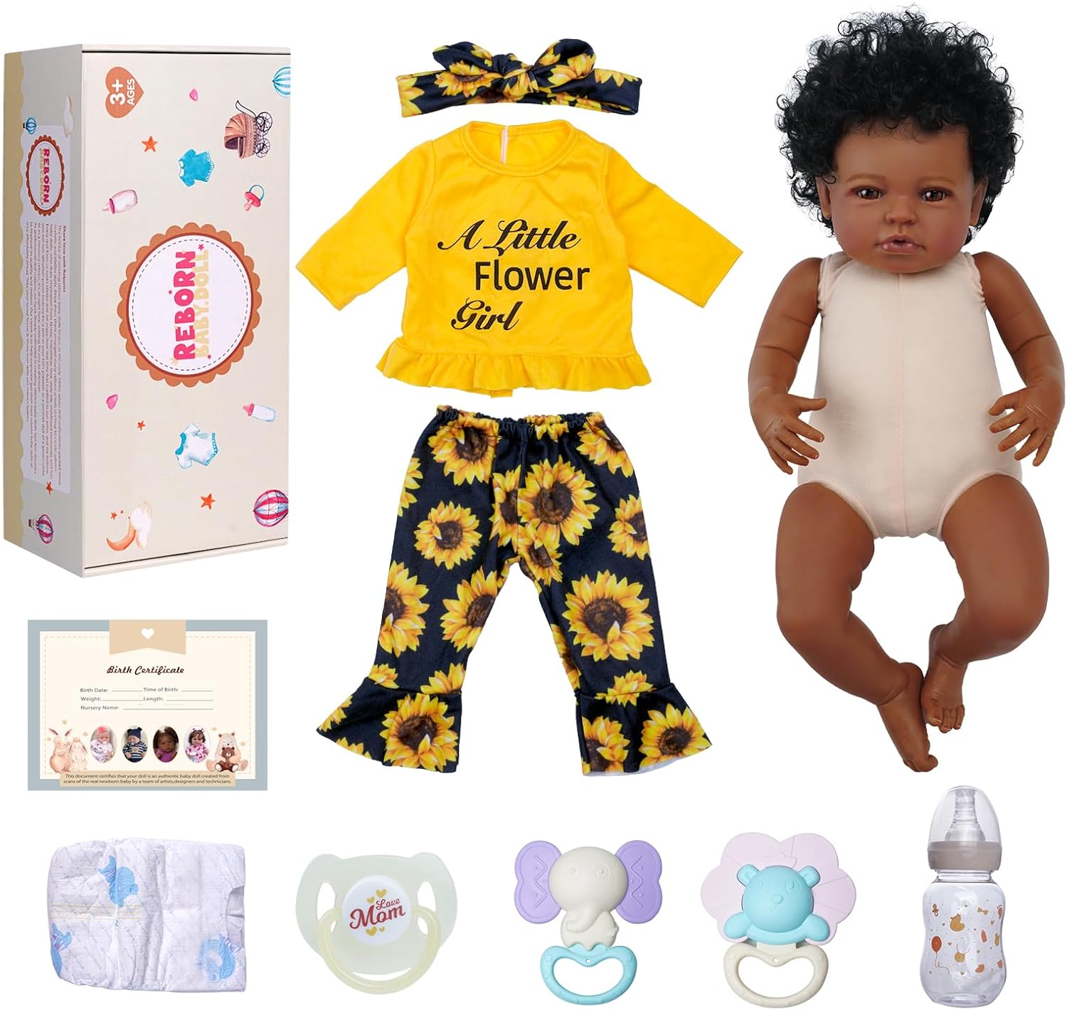 20 Inch Black Soft Vinyl Reborn Baby Doll N56113