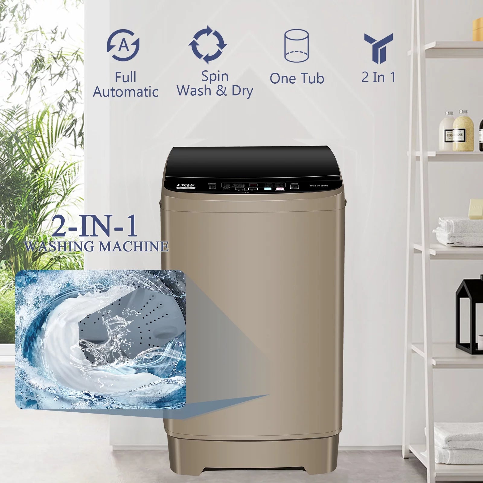 17.7 lbs Full Automatic Top Load Mini Washer Y96569