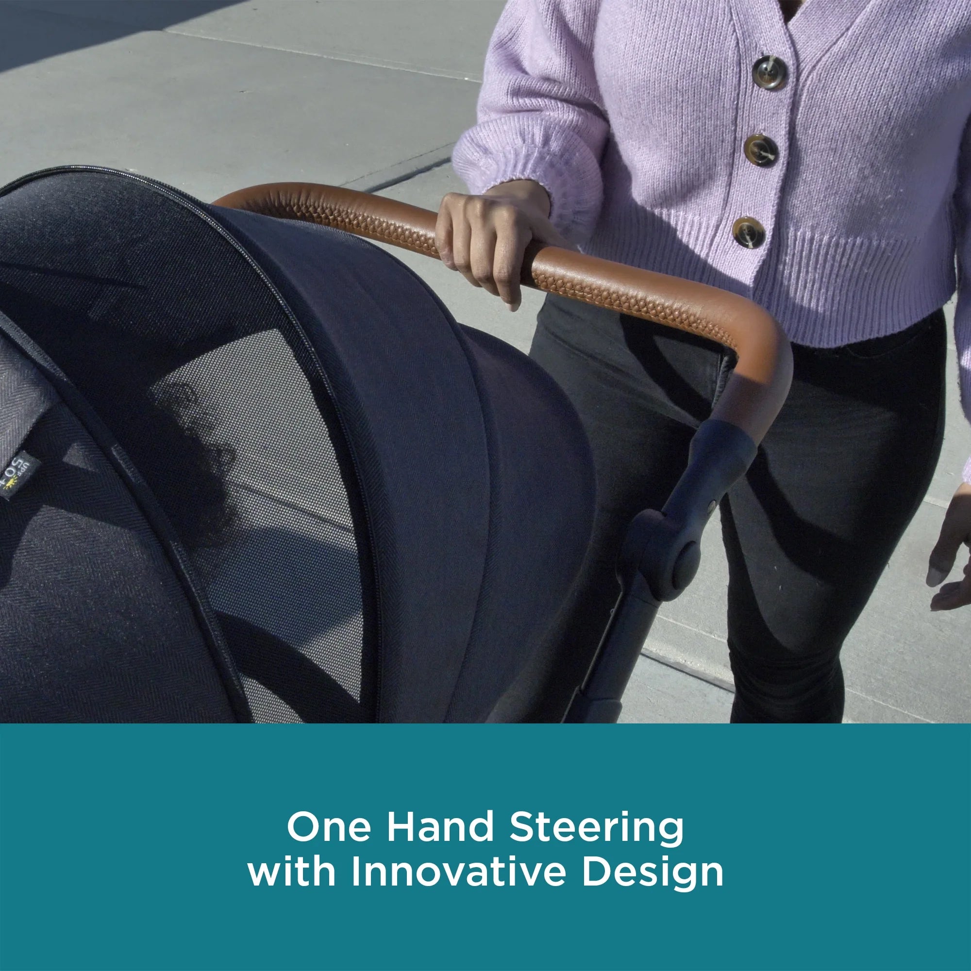 Black Herringbone Double Tandem Stroller U78598