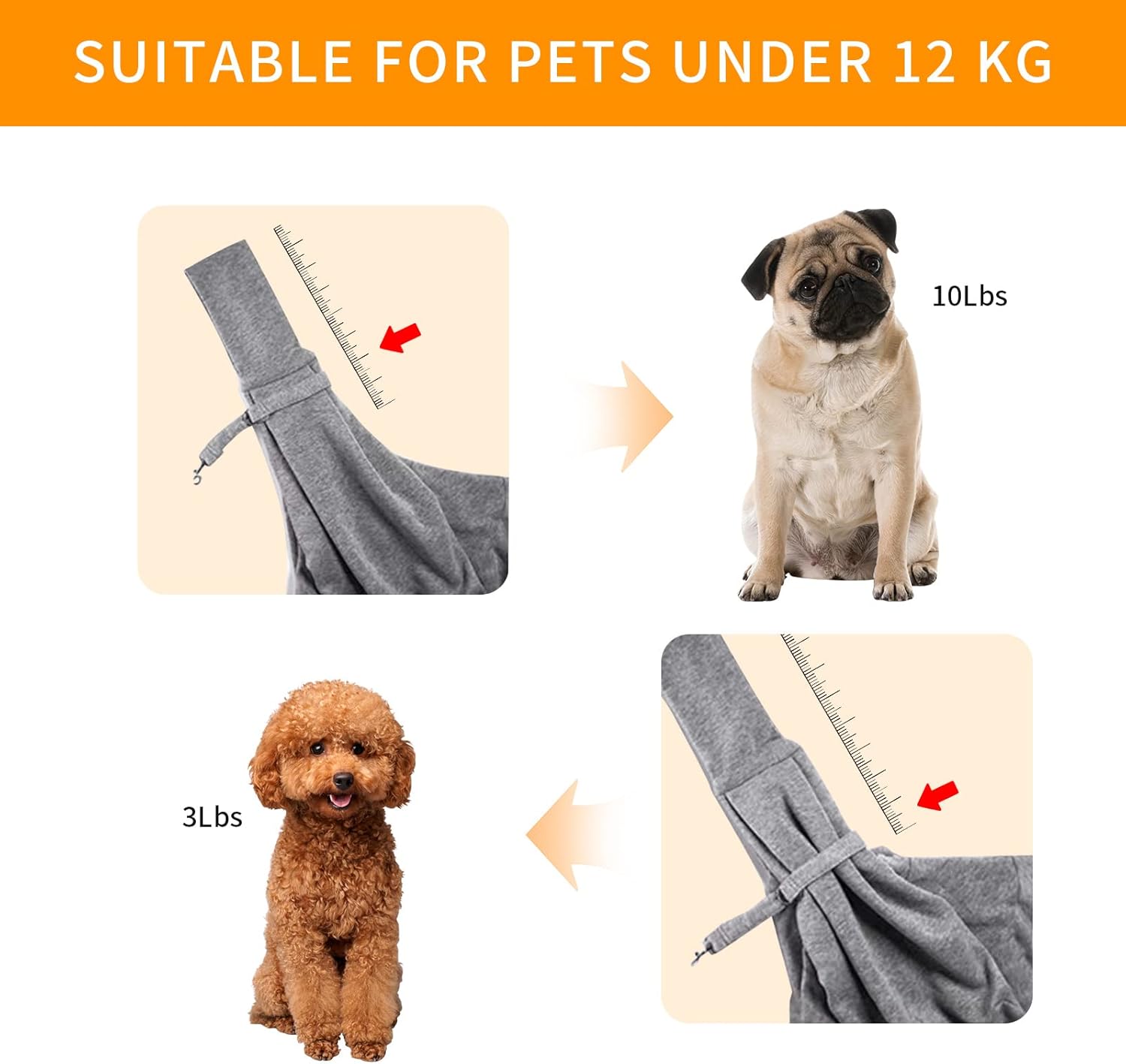 Pink Soft Fabric Dog Sling Carrier Y726403