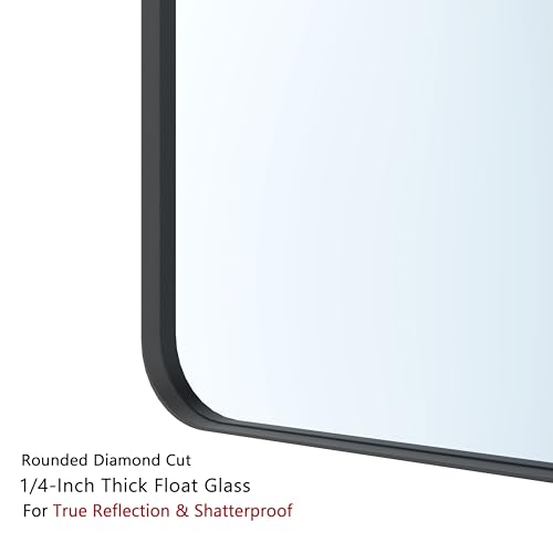 Gold 24 x 36 Inch Metal Framed Rounded Rectangle Vanity Mirror I295