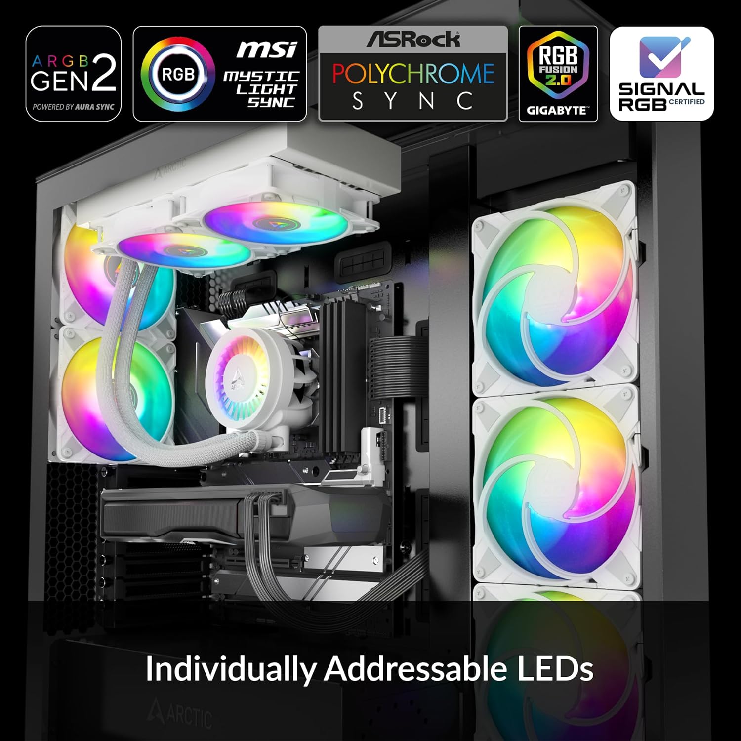 White 240 CPU AIO Water Cooler F22056