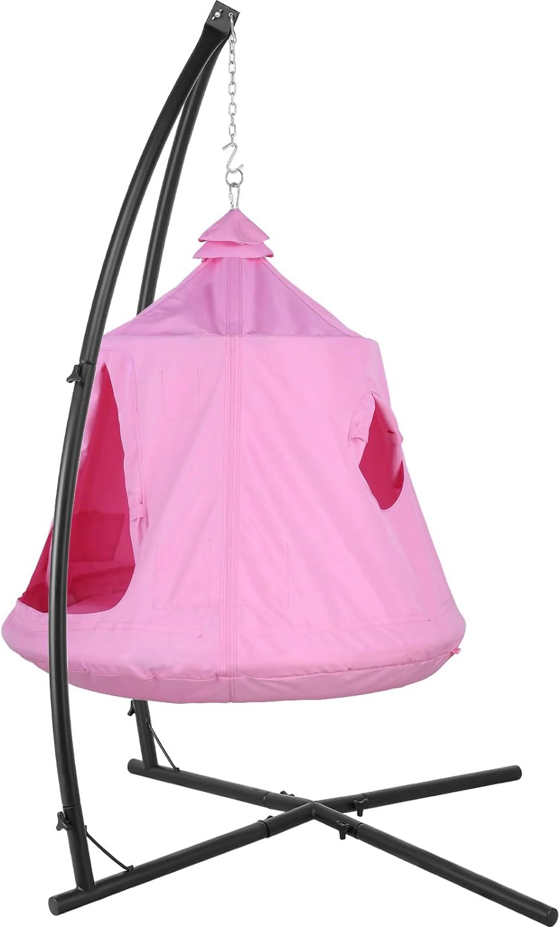 Pink Hanging Hammock Chair with Steel Stand X40917