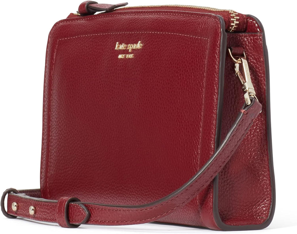 Pebbled Leather Small Crossbody Autumnal Red K583004