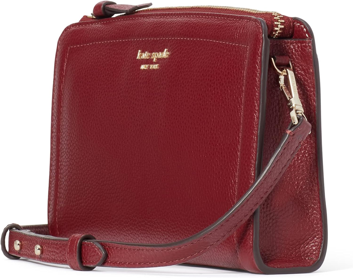Pebbled Leather Small Crossbody Autumnal Red K583004
