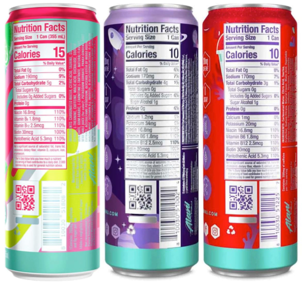Sugar Free Energy Drinks 12 ounce Cans 3 Flavor Variety Pack 12 Cans U298