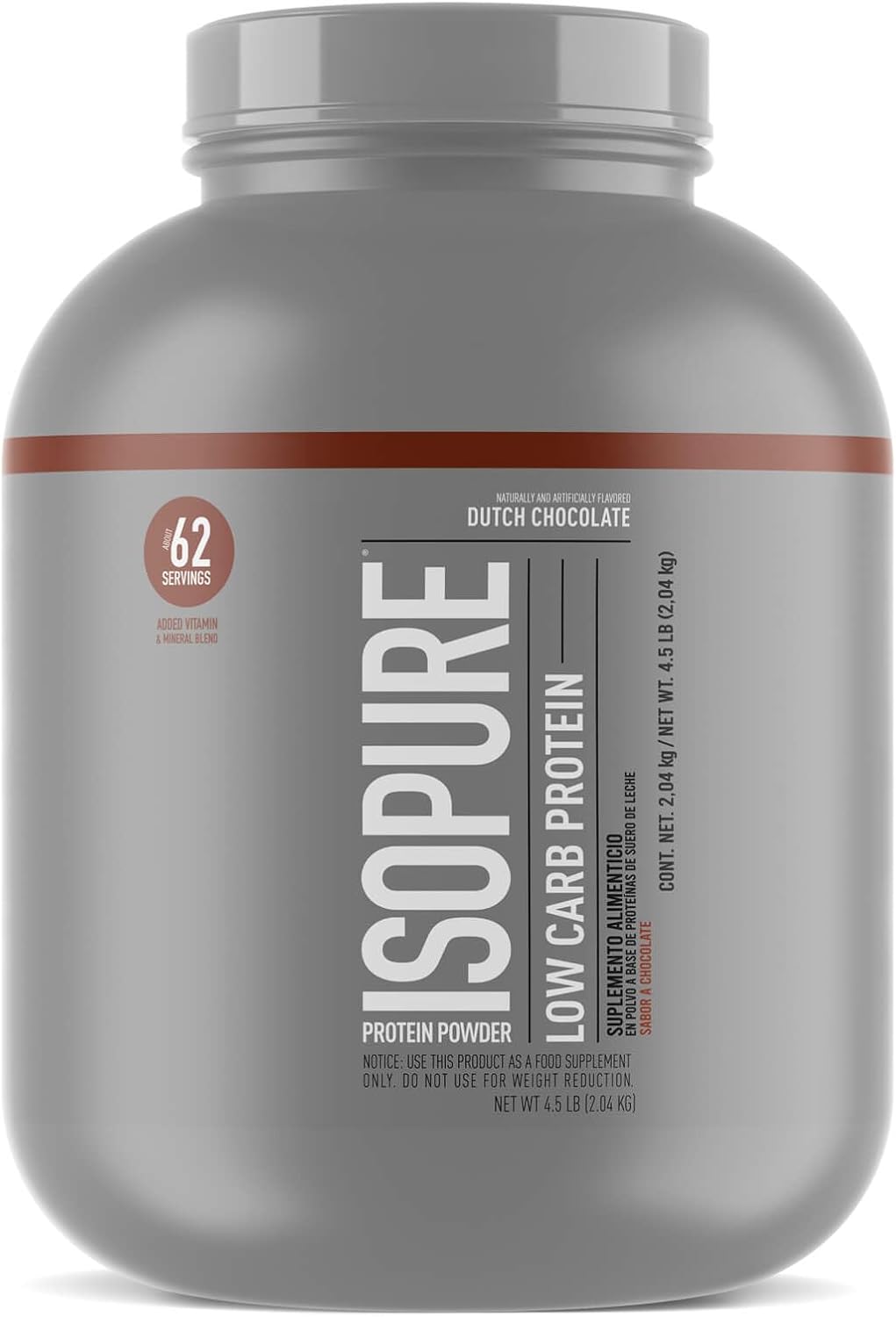 Dutch Chocolate 100% Whey Protein Isolate, 4.5 Pound E1769