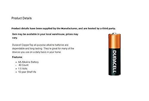 40 Count AA Alkaline Batteries H7880