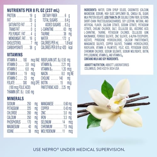 Vanilla Nutrition Shake, 19g Protein, 420 Calories, 8 fl oz, Pack of 24 D91459