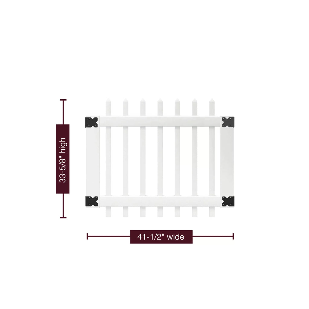 White Vinyl Picket Fence Gate D517384