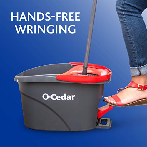 Microfiber Spin Mop & Bucket Floor Cleaning System Bundle with Hard Floor Cleaner (Lavender, 10 Count) F261285