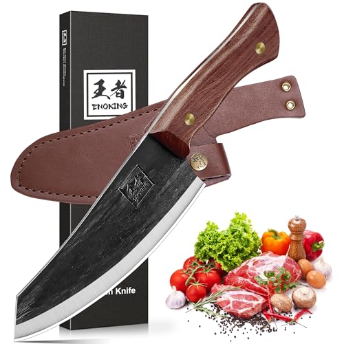 6.6 Inch High Carbon Steel Nakiri Knife with Leather Sheath R755702