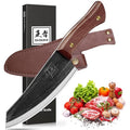 6.6 Inch High Carbon Steel Nakiri Knife with Leather Sheath R755702